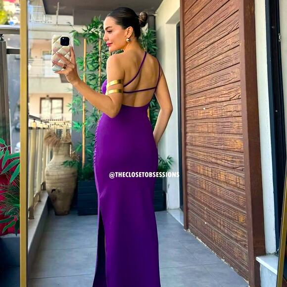 MANGO Blogger Fave Asymmetric Midi Dress 💜✨ NWT - Picture 11 of 16